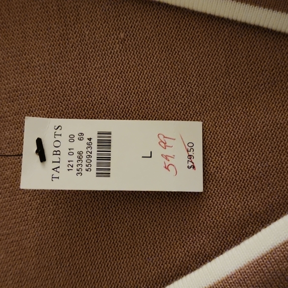 Tan and Cream Talbots Cardigan - Picture 5 of 5